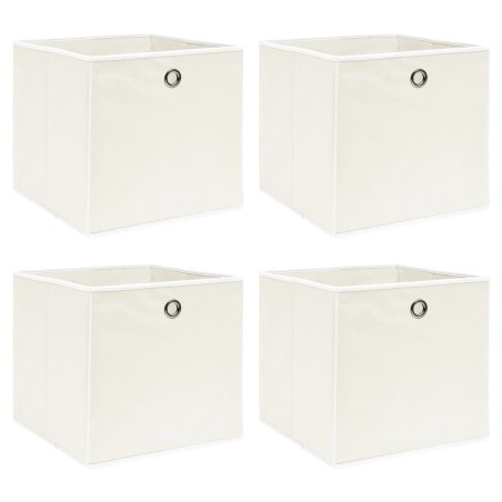 Caixas de arrumação 4 pcs 32x32x32 cm tecido branco