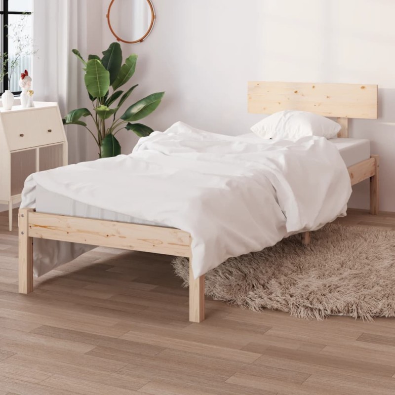 Estrutura de cama 100x200 cm pinho maciço-Camas e estruturas de camas-Home Retail