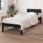 Estrutura de cama solteiro 90x190 cm pinho maciço preto