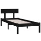 Estrutura de cama solteiro 90x190 cm pinho maciço preto