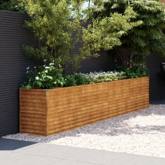 Canteiro elevado de jardim 385x50x69 cm aço corten