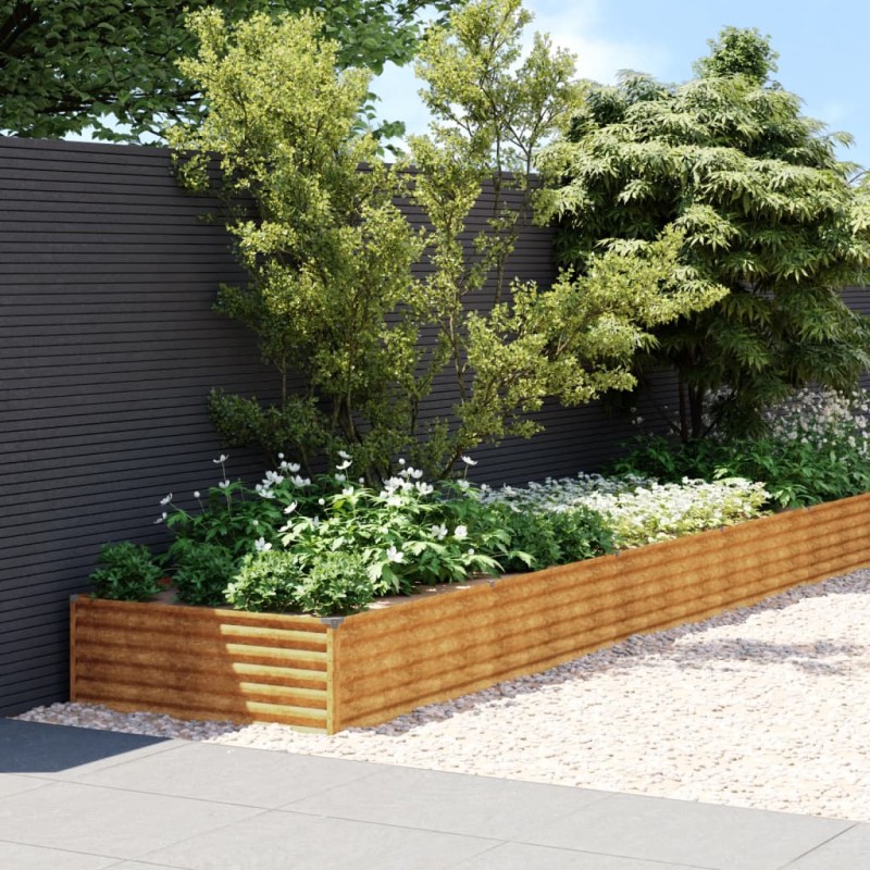 Canteiro elevado de jardim 1150x100x36 cm aço corten-Vasos e floreiras-Home Retail