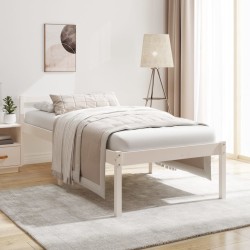 Cama de solteiro p/ idosos 90x190 cm pinho maciço branco