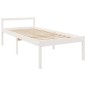 Cama de solteiro p/ idosos 90x190 cm pinho maciço branco