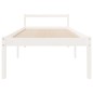 Cama de solteiro p/ idosos 90x190 cm pinho maciço branco