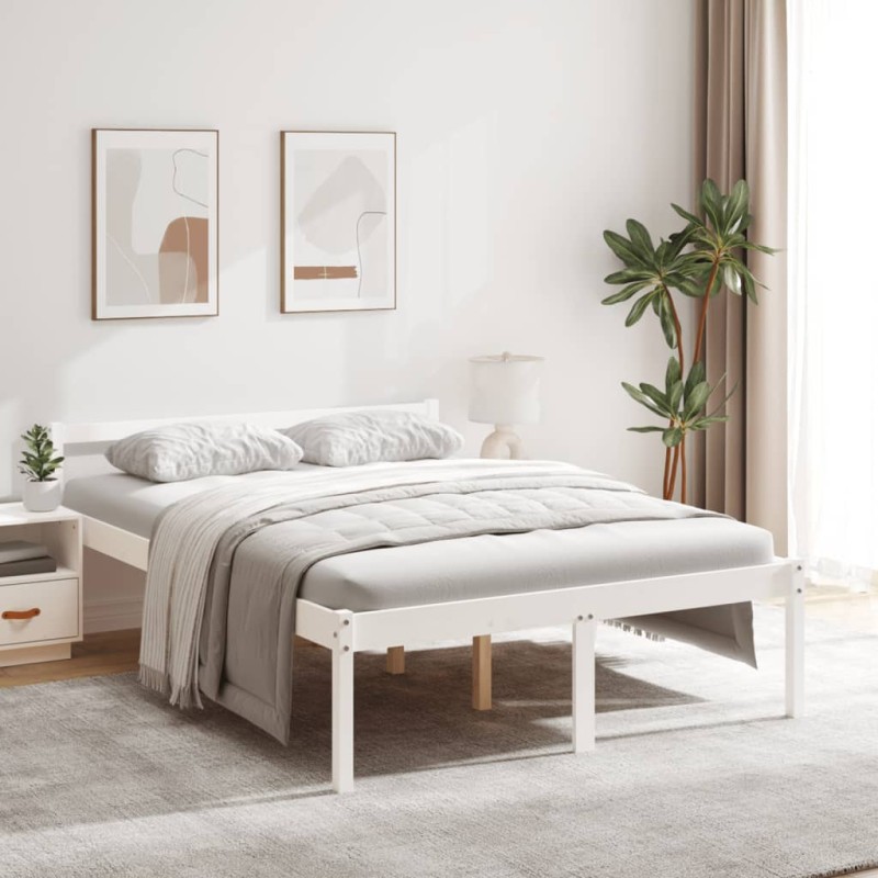 Cama para idosos 120x200 cm pinho maciço branco-Camas e estruturas de camas-Home Retail