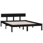 Estrutura cama pequena casal 120x190 cm pinho maciço preto