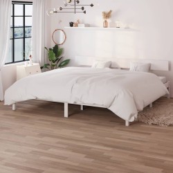 Estrutura de cama super king 180x200 cm pinho maciço branco