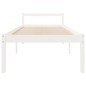 Cama de solteiro pequena p/ idosos 75x190cm pinho maciço branco