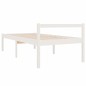 Cama de solteiro pequena p/ idosos 75x190cm pinho maciço branco