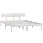 Estrutura de cama casal 135x190 cm pinho maciço branco