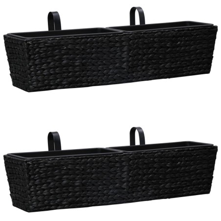 Floreiras de pendurar 2 pcs jacinto de água preto