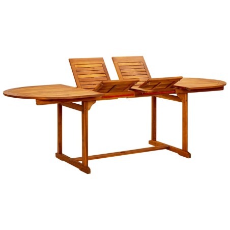 Mesa de jantar p/ jardim (160-240)x100x75 cm acácia maciça