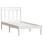 Estrutura de cama solteiro 90x190 cm madeira maciça branco