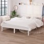 Estrutura de cama 140x190 cm pinho maciço branco