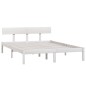 Estrutura de cama 140x190 cm pinho maciço branco