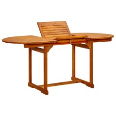 Mesa de jantar p/ jardim (120-170)x80x75 cm acácia maciça