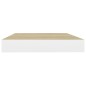 Prateleiras de parede 2 pcs 40x23x3,8 cm MDF carvalho e branco