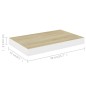 Prateleiras de parede 2 pcs 40x23x3,8 cm MDF carvalho e branco