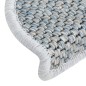 Tapetes escada adesivos aspeto sisal 15 pcs 65x21x4 cm azul