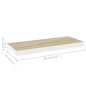 Prateleiras parede 4 pcs 60x23,5x3,8 cm MDF carvalho e branco