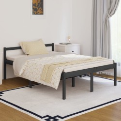 Cama para idosos 140x190 cm pinho maciço cinza