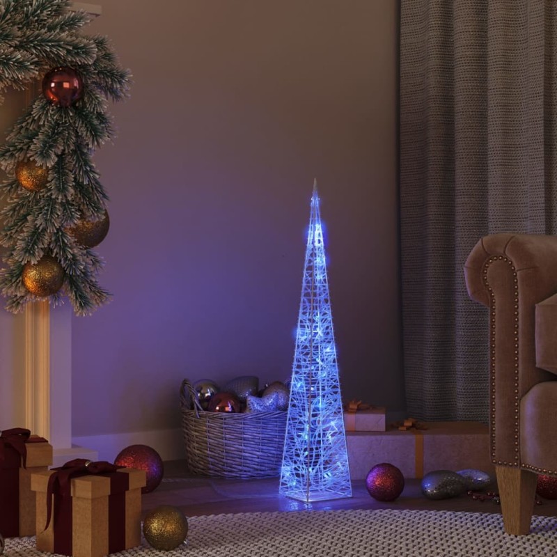 Cone de iluminação decorativo c/ LEDs azuis acrílico 60 cm-Luzes de Natal-Home Retail