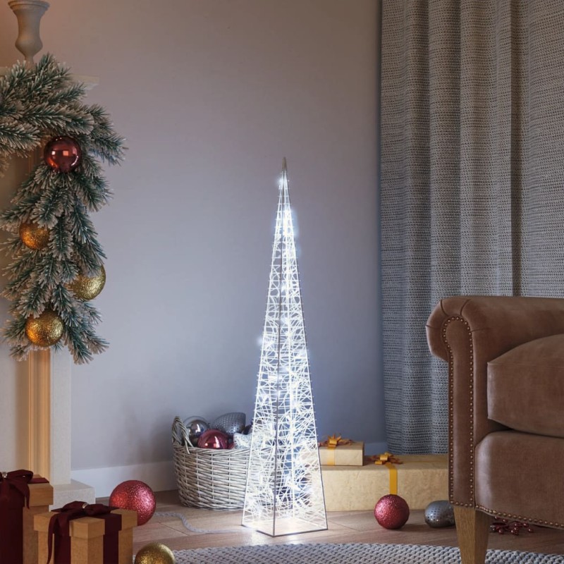 Cone de iluminação decorativo c/ LEDs acrílico 90 cm branco frio-Luzes de Natal-Home Retail