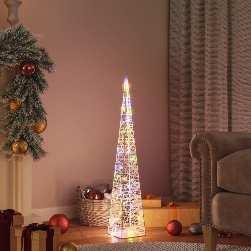 Cone de iluminação decorativo c/ LEDs multicor acrílico 90 cm-Luzes de Natal-Home Retail