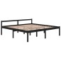 Cama para idosos 200x200 cm pinho maciço preto