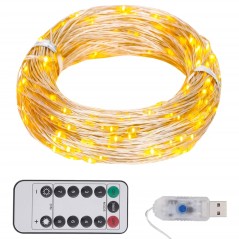 Cordão de luzes com 150 LED 15 m branco quente