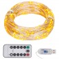 Cordão de luzes com 150 LED 15 m branco quente