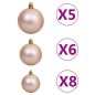 Conj. de bolas de natal 61 pcs c/ pico e 150 LEDs rosa dourado