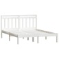 Estrutura cama pequena casal 120x190 cm pinho maciço branco