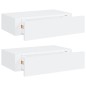 Prateleiras de parede com gavetas 2pcs MDF 40x23,5x10 cm branco