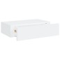 Prateleiras de parede com gavetas 2pcs MDF 40x23,5x10 cm branco