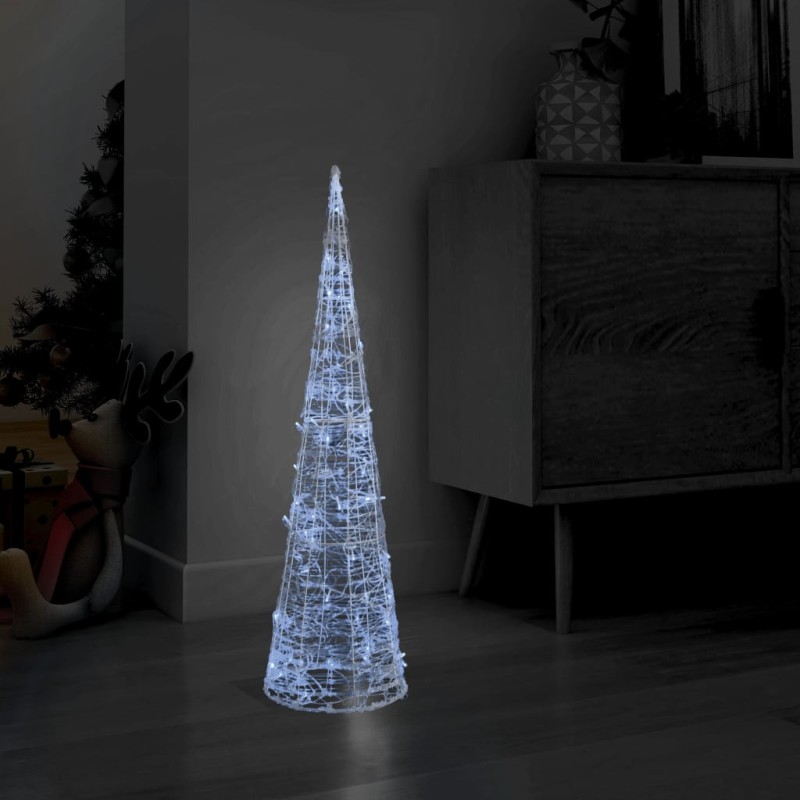 Pirâmide iluminação decorativa LEDs acrílico 90 cm branco frio-Luzes de Natal-Home Retail