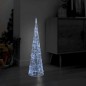 Pirâmide iluminação decorativa LEDs acrílico 90 cm branco frio