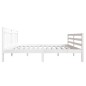 Estrutura de cama casal 135x190 cm madeira maciça branco