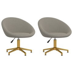 Cadeiras de jantar 2 pcs veludo cinzento-claro