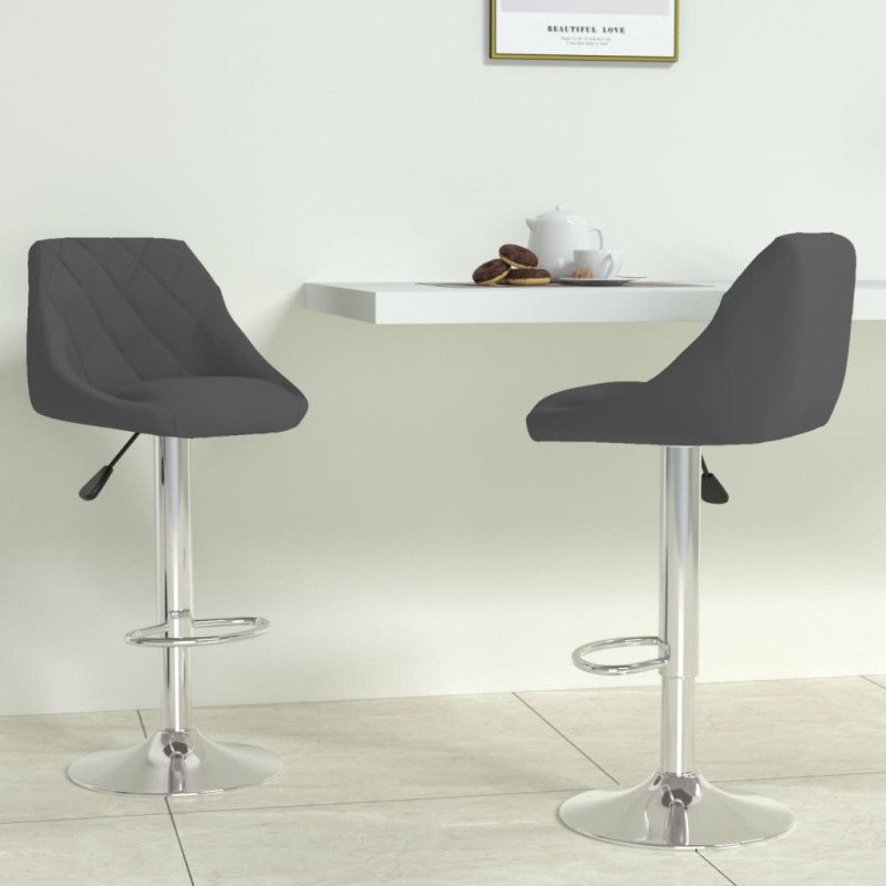 Bancos de bar 2 pcs veludo cinzento-escuro-Bancos de bar-Home Retail