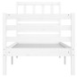 Estrutura cama pequena solteiro 75x190 cm madeira maciça branco