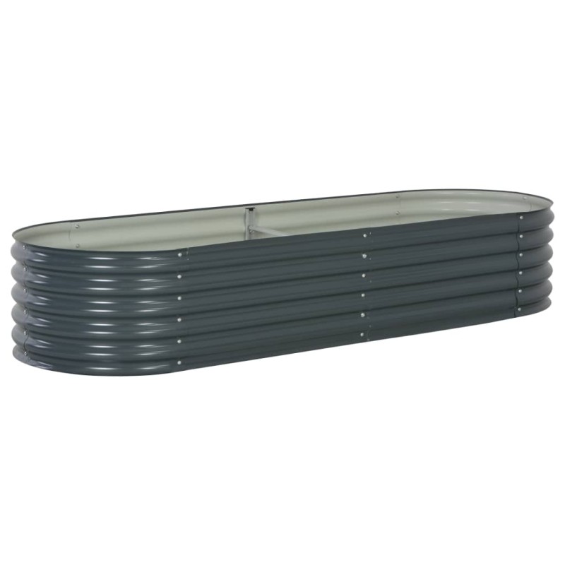 Canteiro elevado de jardim aço galvanizado 240x80x44cm cinzento-Vasos e floreiras-Home Retail