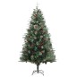 Árvore de Natal com pinhas 195 cm PVC e PE verde