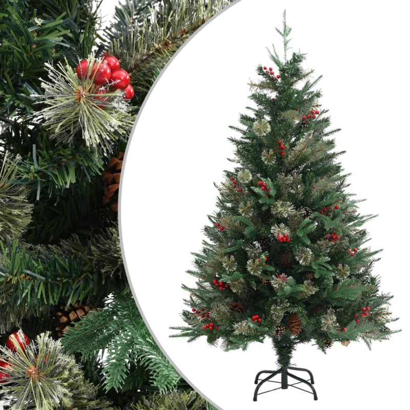 Árvore de Natal com pinhas 120 cm PVC e PE verde-Árvores de Natal-Home Retail