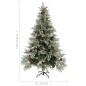 Árvore de Natal com pinhas 120 cm PVC e PE verde e branco