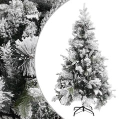 Árvore de Natal c/ flocos de neve e pinhas 195 cm PVC e PE