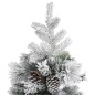 Árvore de Natal c/ flocos de neve e pinhas 195 cm PVC e PE