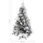 Árvore de Natal c/ flocos de neve e pinhas 195 cm PVC e PE