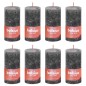 Bolsius Velas rústicas cilíndricas Shine 8pcs100x50mm cinza tempestade